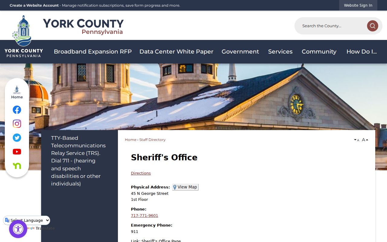 York County Sheriff arrest records and public counter contacts